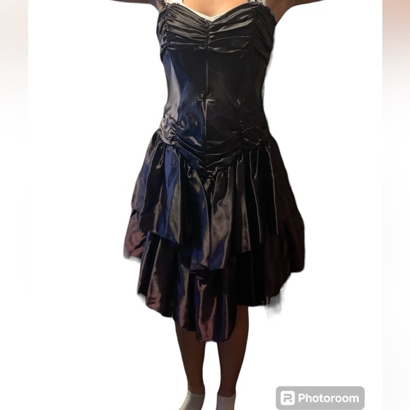 Stunning rare one of a kind 80s Vintage Madonna era Gothic ombré prom dress 5/6 - Picture 9 of 11